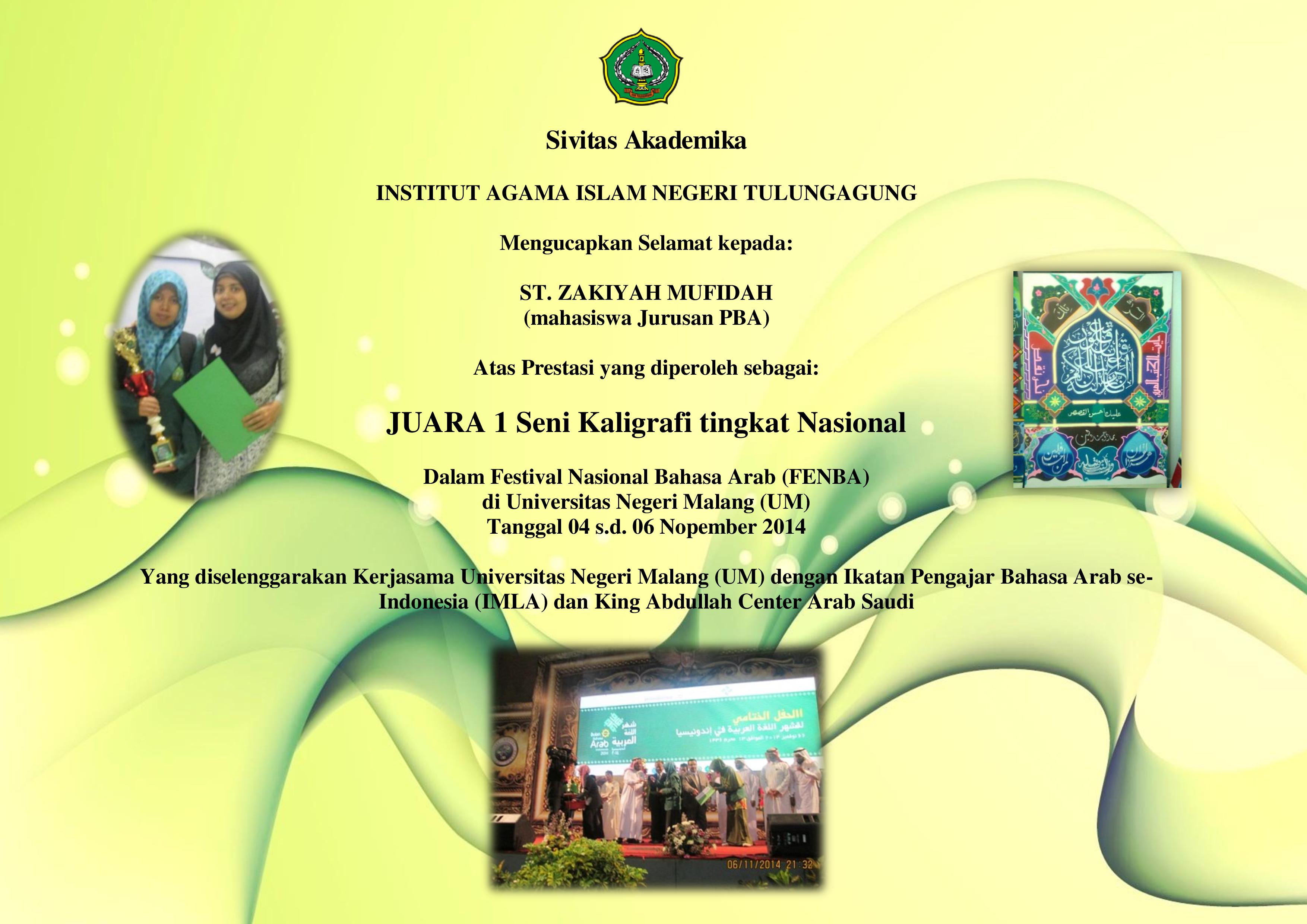 Juara Nasional Kaligrafi