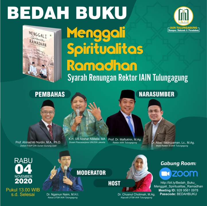 Diskusi Buku Renungan Rektor IAIN Tulungagung tentang Spiritualitas Munculkan Tradisi Akademik Baru