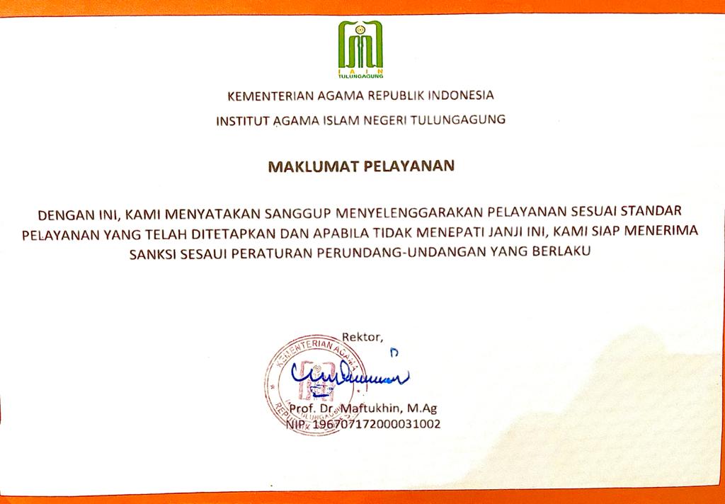 Maklumat Pelayanan IAIN Tulungagung