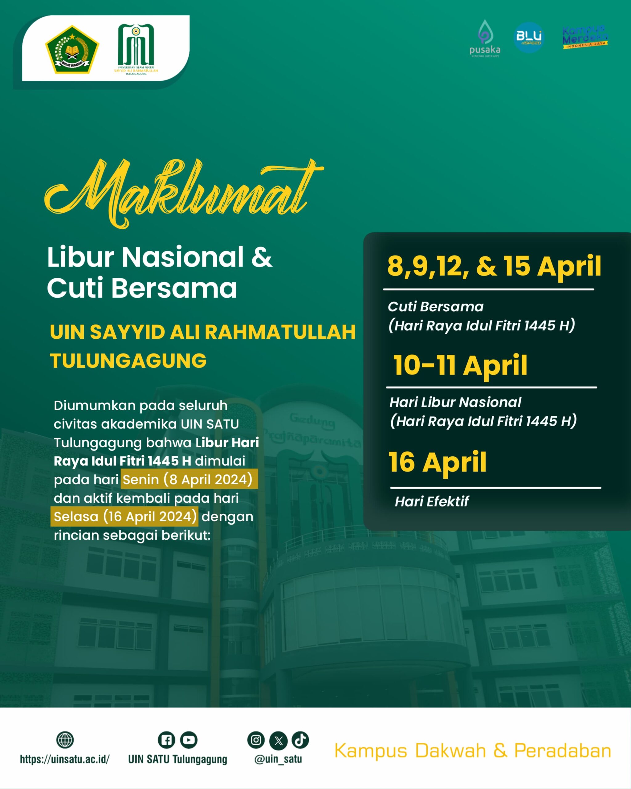 Maklumat Libur Nasional dan Cuti Bersama