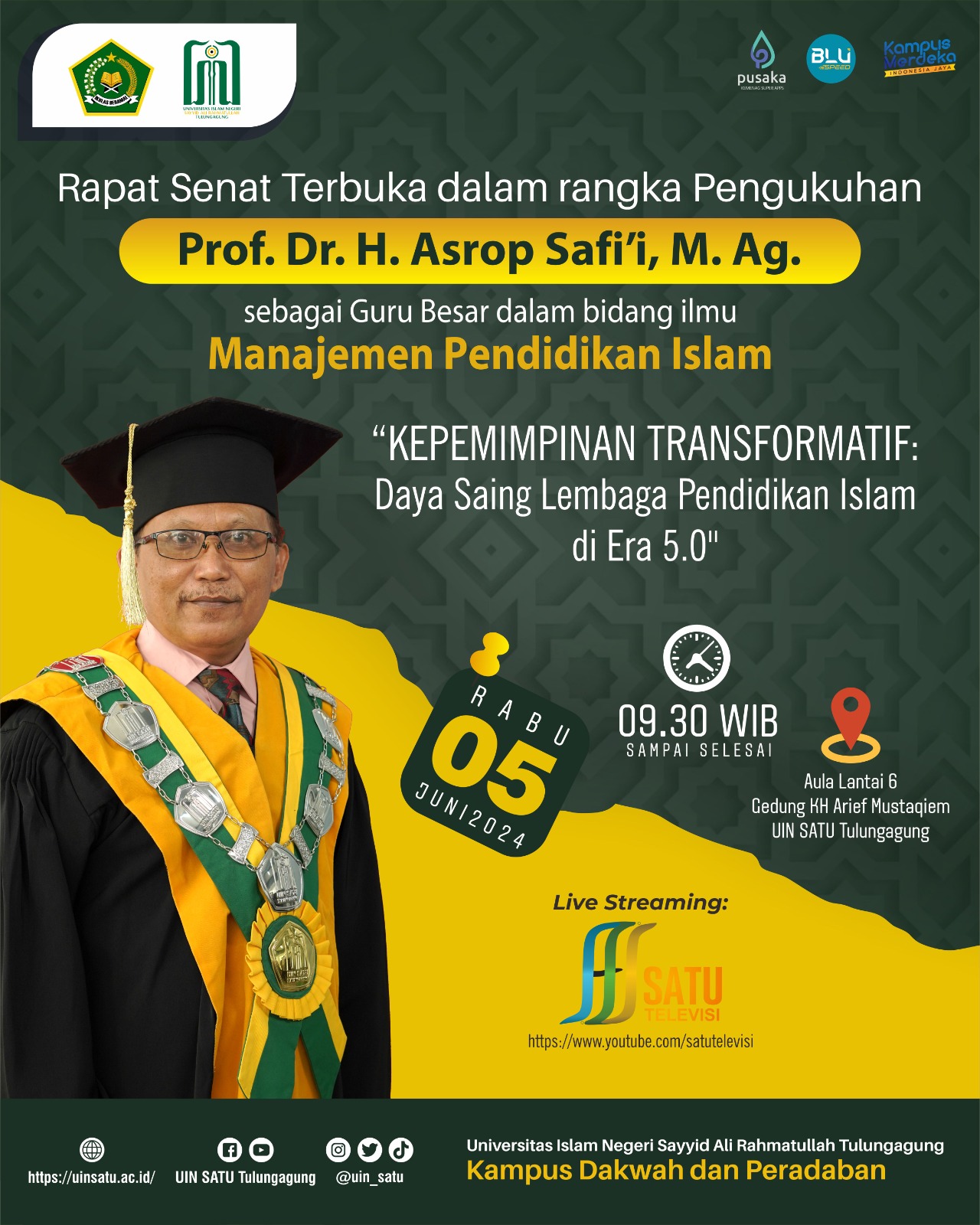 Pengukuhan Prof. Dr. H. Asrop Safi’i, M.Ag.