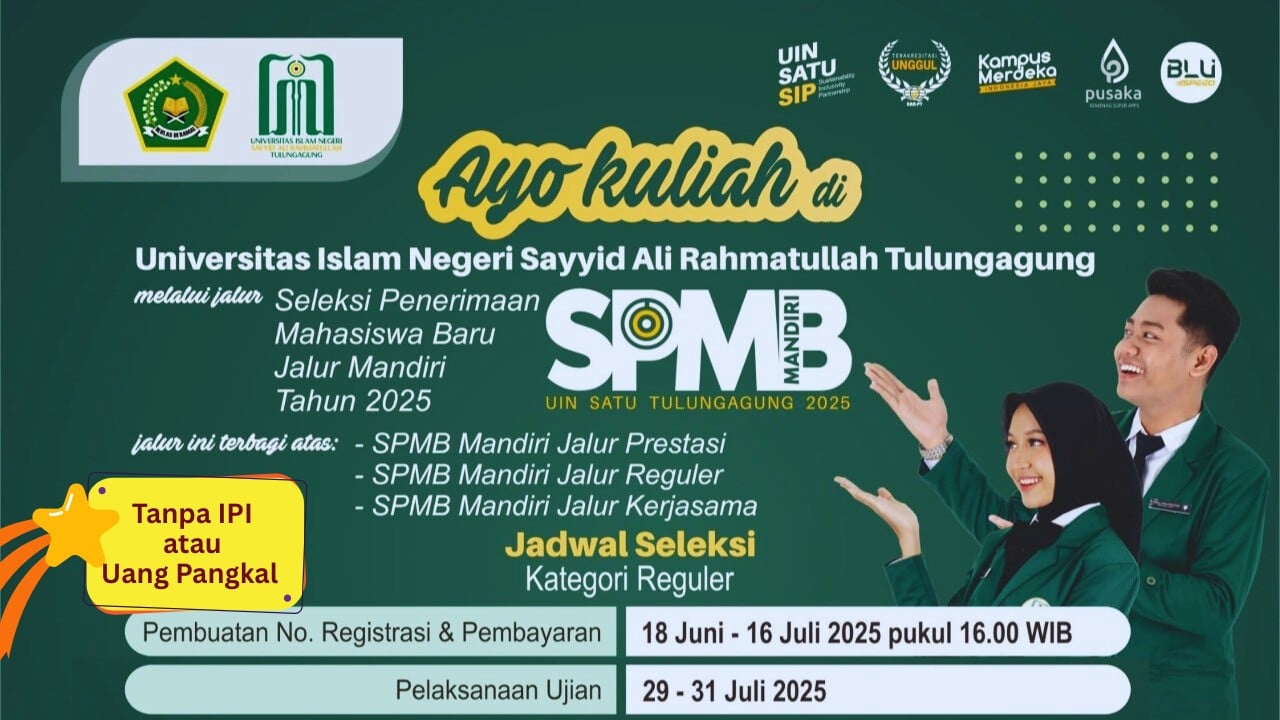 SPMB Mandiri UIN SATU Dibuka, Tanpa IPI atau Uang Pangkal