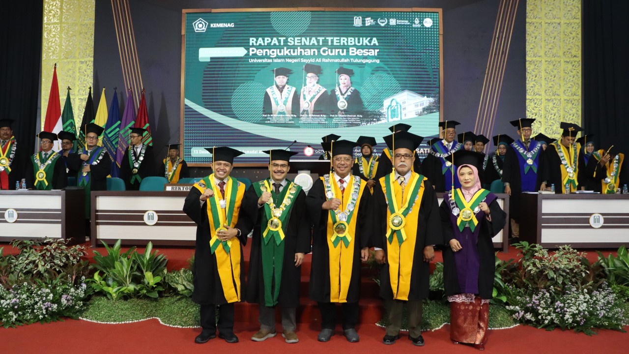 Dirjen Pendis Kukuhkan Tiga Guru Besar UIN SATU Tulungagung